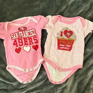 San Francisco 49ers Pink Baby Onesie Set